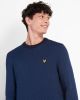 Lyle & Scott KN1353V W126 herringbone jacquard knitted jumper dark navy indigo