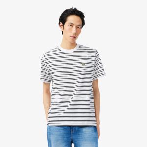T shirt Lacoste TH0874 Blackbird Noir/Blanc Cassé