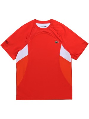 T-shirt Lacoste TH4827 RX5 CORRIDA WHITE GLADIOLUS B color Rouge