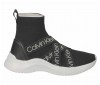 Basket dame Calvin Klein Umney Black White Stretch Knit Cow Silk B4E4633 001
