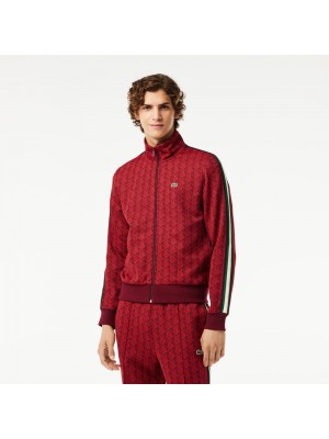 Sweatshirt Lacoste zippé Paris Jacquard Monogramme SH1368 SWM Pinot Red