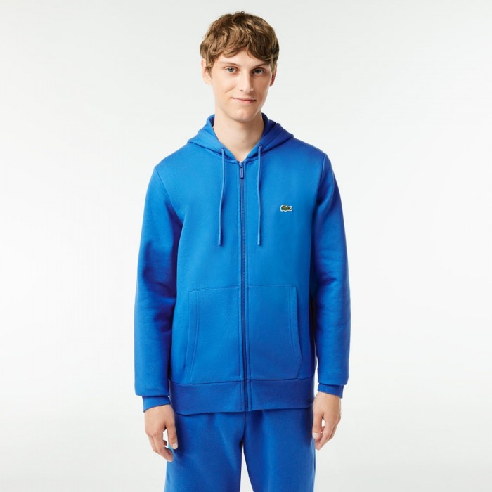 Sweatshirt zippé à capuche Lacoste SH9626 SIY bleu