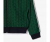 Sweatshirt Zippé Paris Jacquard Monogramme Lacoste SH1368 IQ0 Navy Blue Sorrel