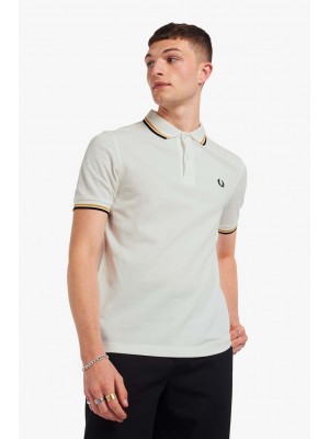 Polo Fred Perry Twin Tipped M3600 P62 Snwht Gold Navy