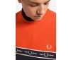Fred Perry taped chest Sweatshirt international orange M7524 I66