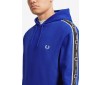 Fred Perry taped sleeve hooded Sweatshirt bright regal J7528 l88