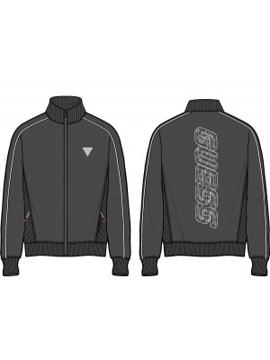 Sweatshirt zippé Guess Randell Jet Black A996 Z3YQ09 KBC00 JBLK color Noir