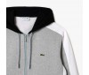Sweatshirt Zippé à Capuche Lacoste SH1301 SJ1 Silver Chine Black White