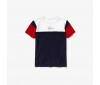 T-shirt junior Lacoste TJ5383 A10 Blanc Marine Rouge